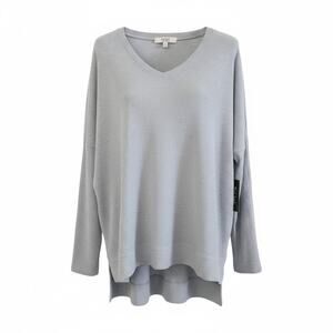 New‎ York Laundry Sweater Sz XL Ribbed Button Sleeve High Low Loose Fit New